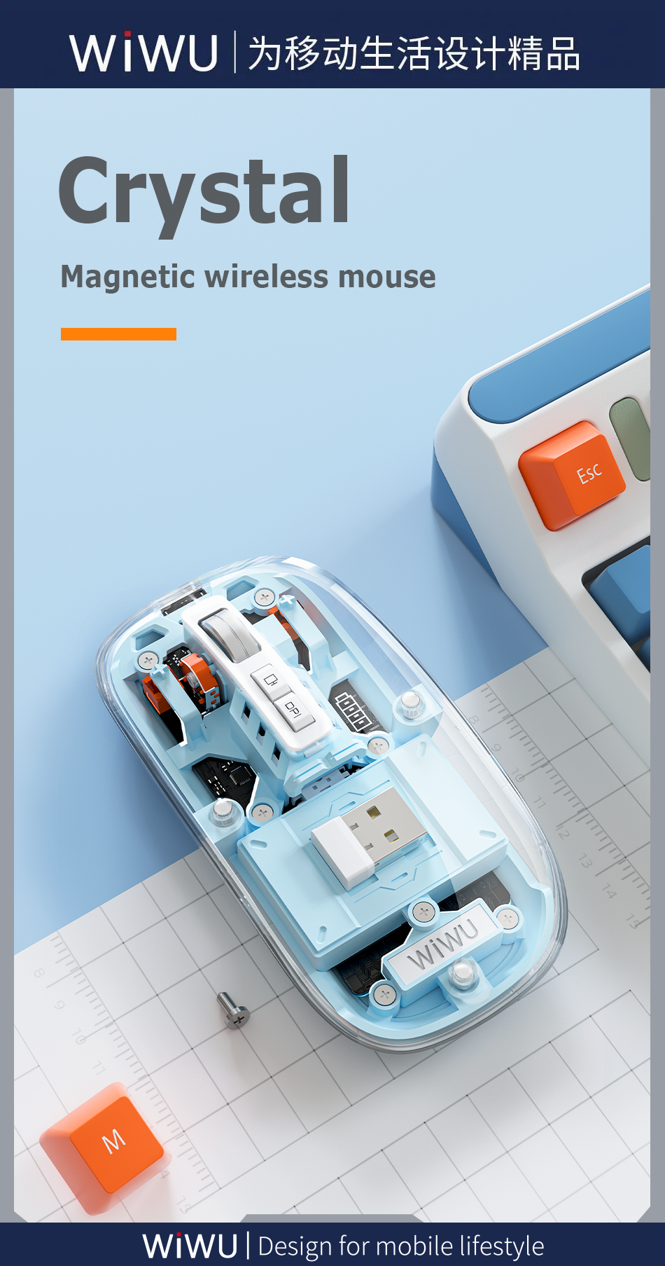 Magnetic Bluetooth Mouse Grey