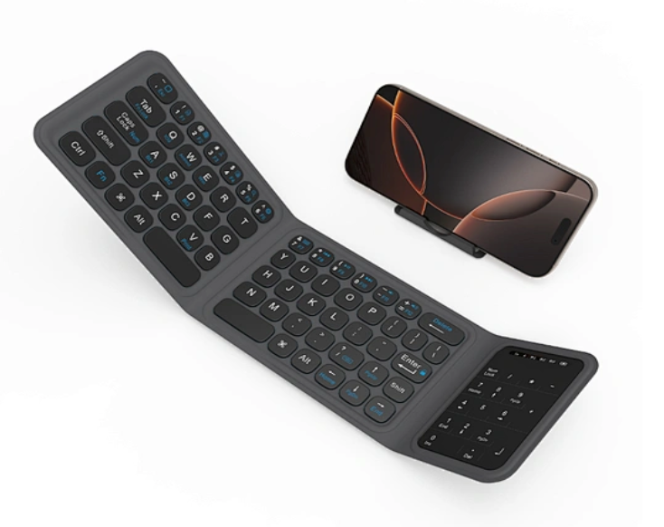 WiWu Foldable Wireless Keyboard Portable Bluetooth Keyboard Compact Travel Keyboard for iOS Android Windows UK
