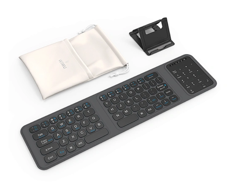 WiWu Foldable Wireless Keyboard Portable Bluetooth Keyboard Compact Travel Keyboard for iOS Android Windows UK