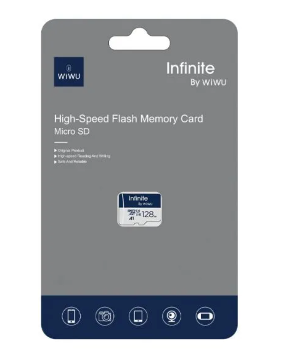 WiWu Micro SD Card 128GB FC004 High Speed Memory Card UHS-I for Phone Camera Tablet Dash Cam UK